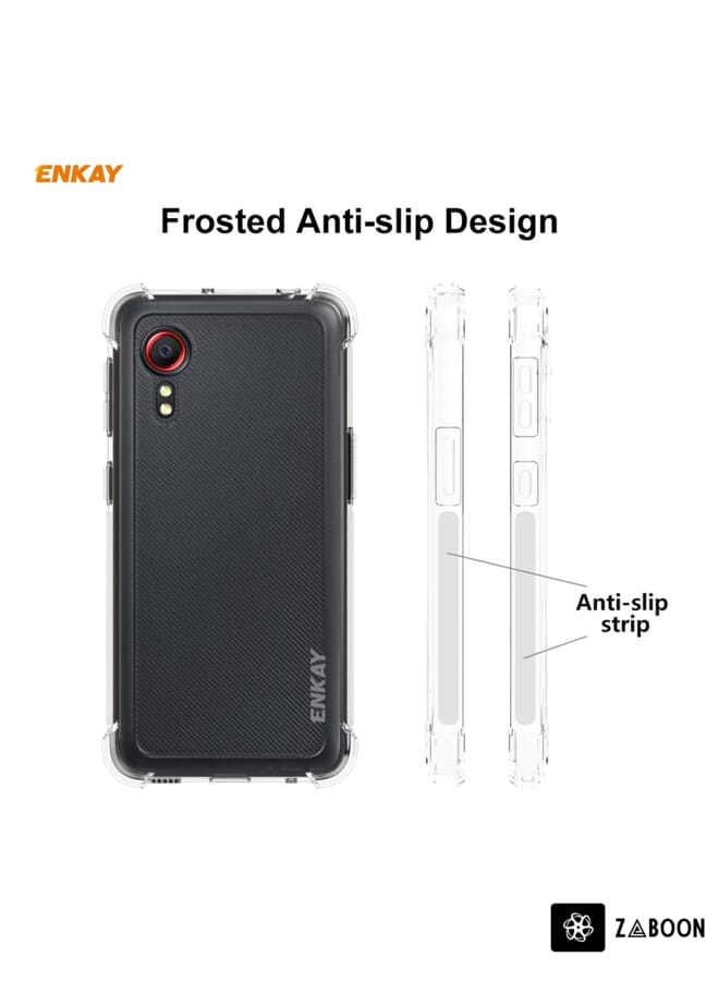 Green Tiger Protective Case Cover For Samsung Galaxy Xcover 5 Hat-Prince ENKAY Clear TPU Soft Anti-slip Cover Shockproof Case - Image 2