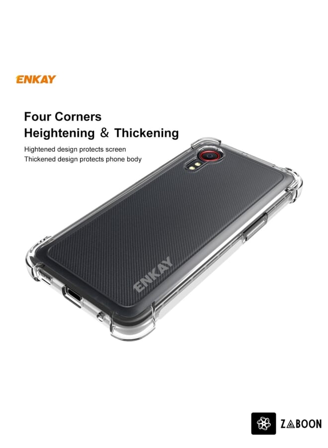 Green Tiger Protective Case Cover For Samsung Galaxy Xcover 5 Hat-Prince ENKAY Clear TPU Soft Anti-slip Cover Shockproof Case - Image 3