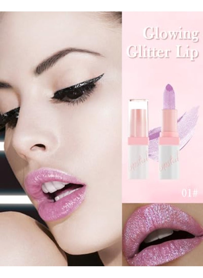 LYSdefeu Pink Glitter Matte LipstickLong Lasting Waterproof Shine Lip GlossDiamond Metallic Sparkling High Pigment Lip stain Tint FullCoverage Lip Balm Lip MakeupChristmas Gift for Women Girl01 - Image 3