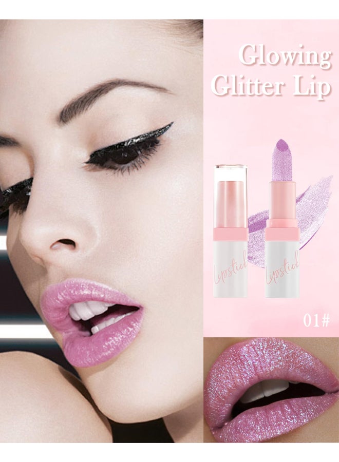 LYSdefeu Pink Glitter Matte LipstickLong Lasting Waterproof Shine Lip GlossDiamond Metallic Sparkling High Pigment Lip stain Tint FullCoverage Lip Balm Lip MakeupChristmas Gift for Women Girl01 - Image 4