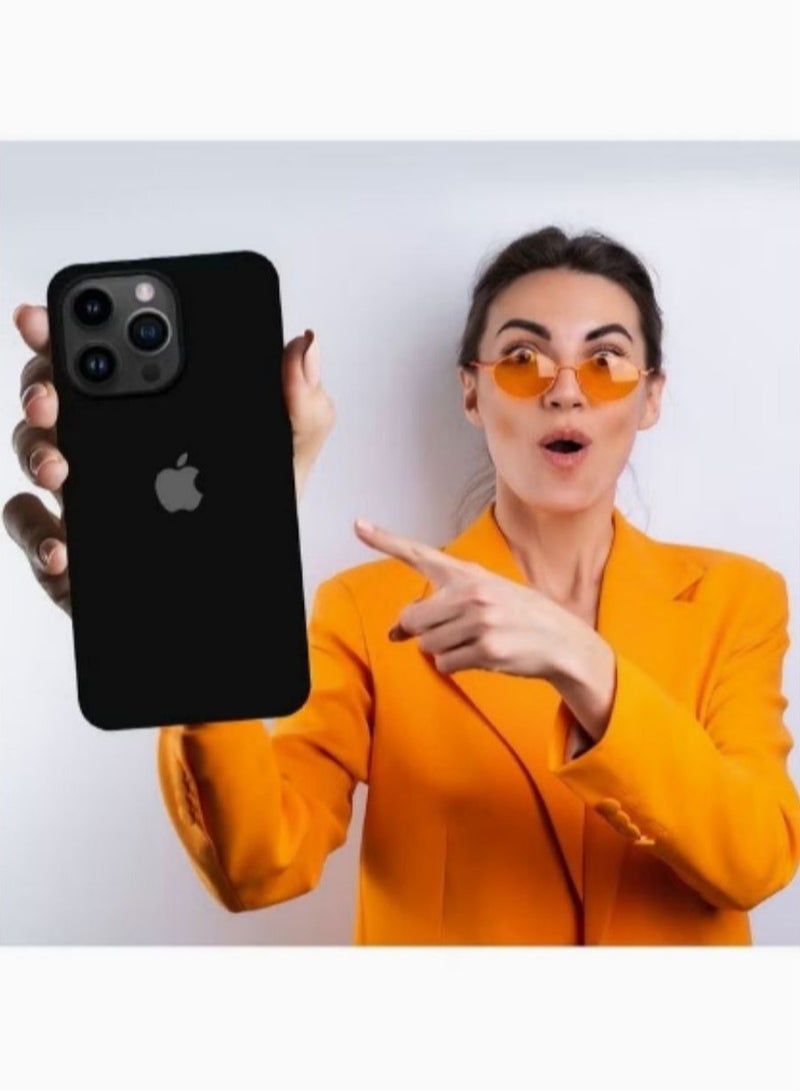 iPhone 14 Pro Case Silicone Cover Liquid Gel Soft Ultra Slim Shockproof Back Cover Full Body Protection 6.1 inch Black - Image 3