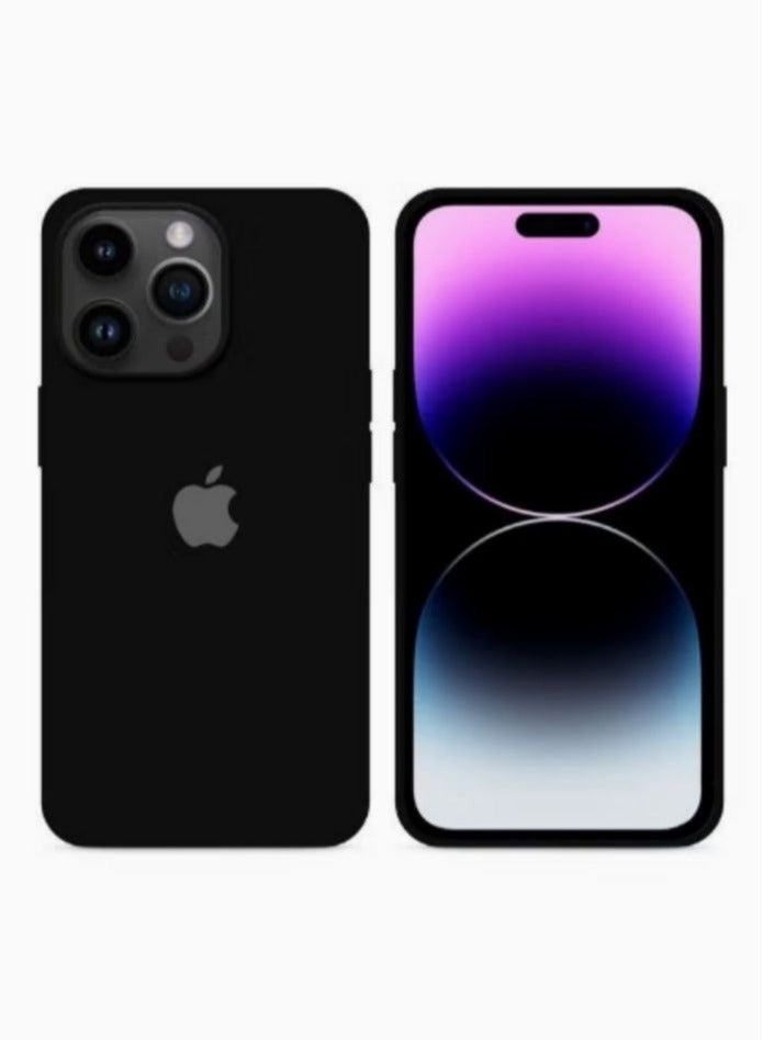 iPhone 14 Pro Case Silicone Cover Liquid Gel Soft Ultra Slim Shockproof Back Cover Full Body Protection 6.1 inch Black - Image 2