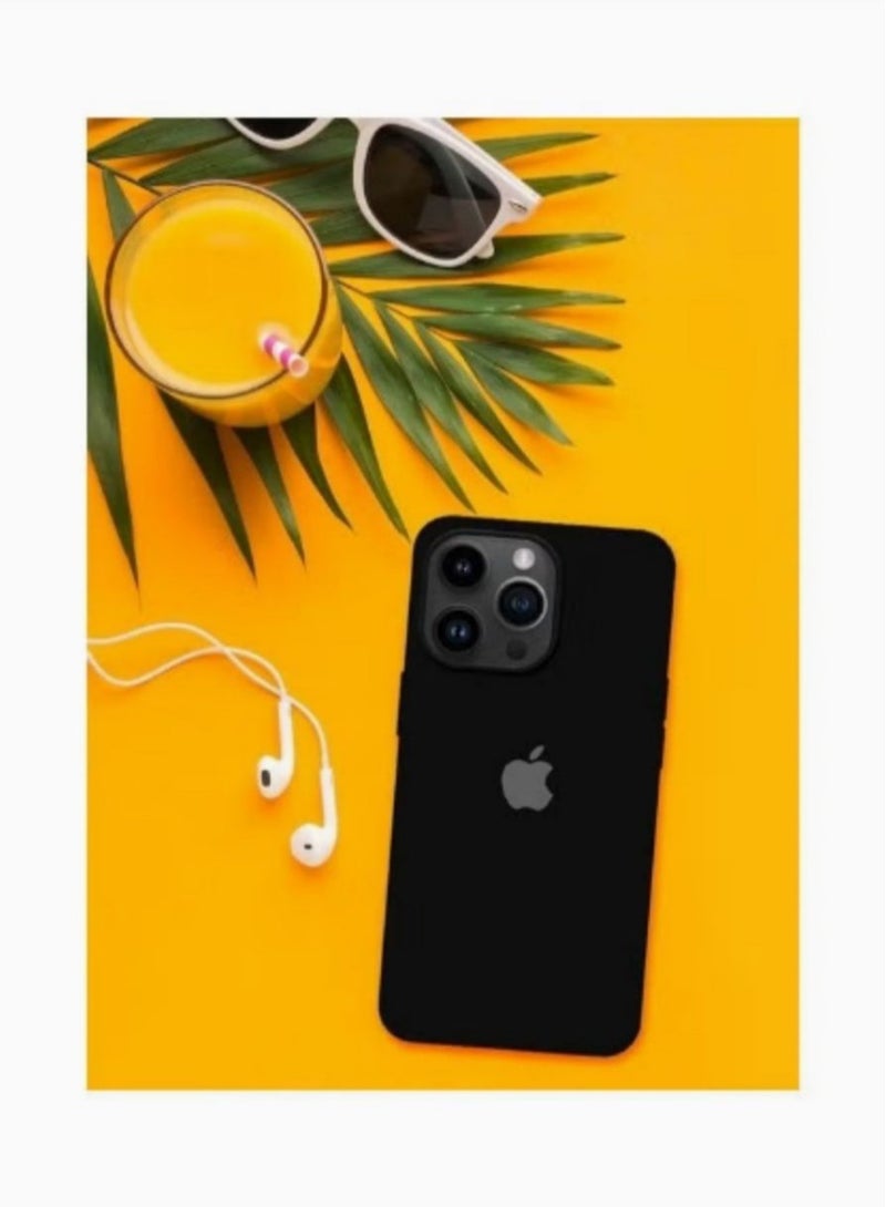 iPhone 14 Pro Case Silicone Cover Liquid Gel Soft Ultra Slim Shockproof Back Cover Full Body Protection 6.1 inch Black - Image 5
