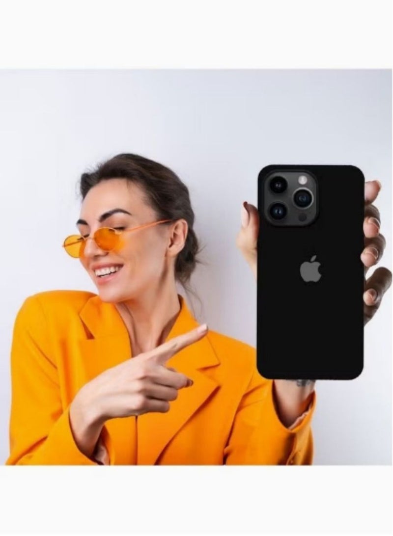 iPhone 14 Pro Case Silicone Cover Liquid Gel Soft Ultra Slim Shockproof Back Cover Full Body Protection 6.1 inch Black - Image 4