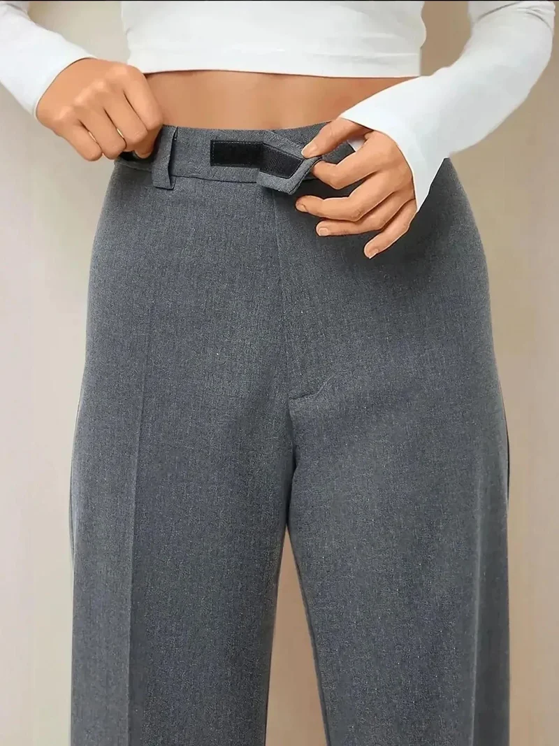 هيكاب بنطلون بخصر عالٍ وساق مستقيمة