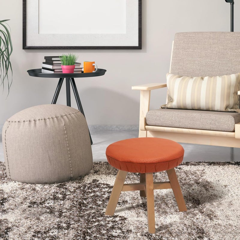 GALPADA Stool Cover Elastic Stretchable Bar Stool Seat Cushion Slipcover Brown Fabric Diameter 30cm with 10cm Edge Suitable for Dining and Home Use - Image 4