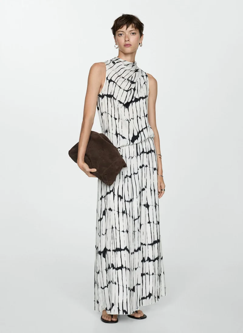 MANGO Long Striped Skirt