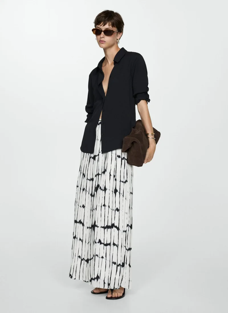 MANGO Long Striped Skirt
