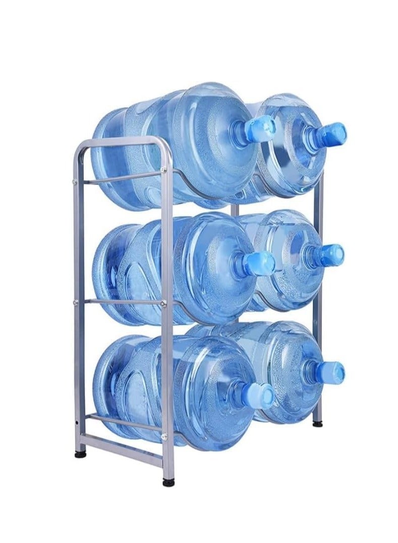 NTECH 5 Gallon Water Bottle Holder, 3-Tier Water Cooler Jug Rack for 6 Bottles Heavy Duty Detachable Kitchen Organization and Storage Shelf - Image 2