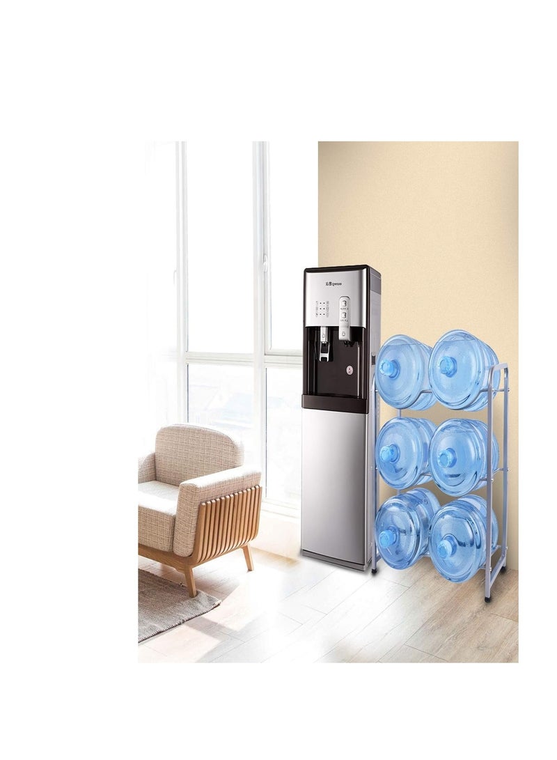NTECH 5 Gallon Water Bottle Holder, 3-Tier Water Cooler Jug Rack for 6 Bottles Heavy Duty Detachable Kitchen Organization and Storage Shelf - Image 3