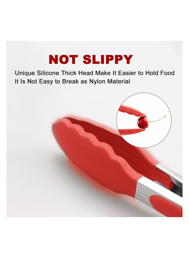 Bukela 3 Pack Black Kitchen Tongs, Premium Silicone BPA Free Non-Stick Stainless Steel BBQ Cooking Grilling Locking Food Tongs, 9 Inch and 12 Inch 7 Inch - Image 2