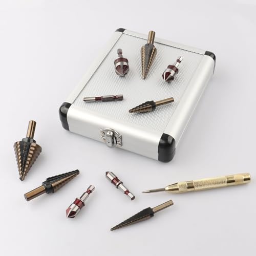 Rocaris 5 Pack Step Drill Bit & 5 Pack Countersink Drill Bit Set, Titanium Coated, 50 Sizes of Step Bit for Metal with Aluminum Case, Multiple Hole Stepped Up Bits for DIY - Image 3