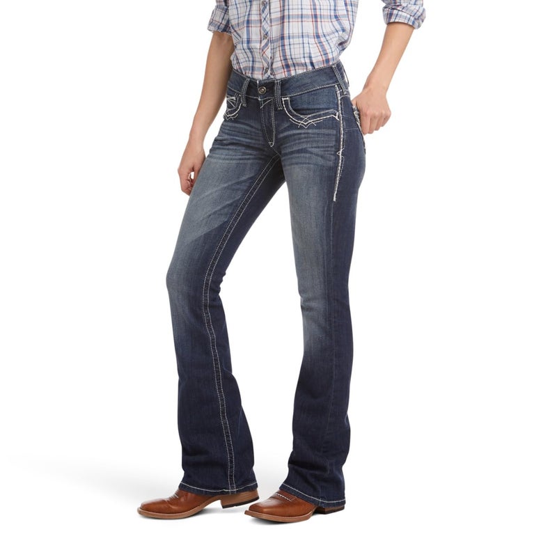 ARIAT Womenâ€™s Mid Rise Stretch Entwined Boot Cut Jean Marine - Image 1