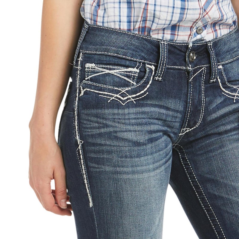 ARIAT Womenâ€™s Mid Rise Stretch Entwined Boot Cut Jean Marine - Image 5