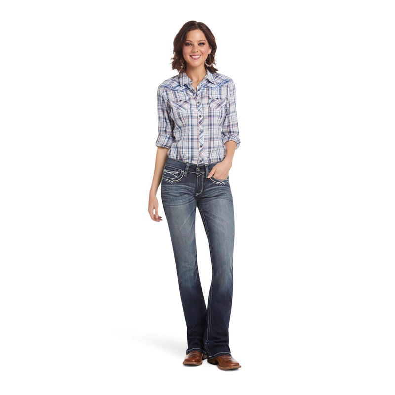 ARIAT Womenâ€™s Mid Rise Stretch Entwined Boot Cut Jean Marine - Image 4