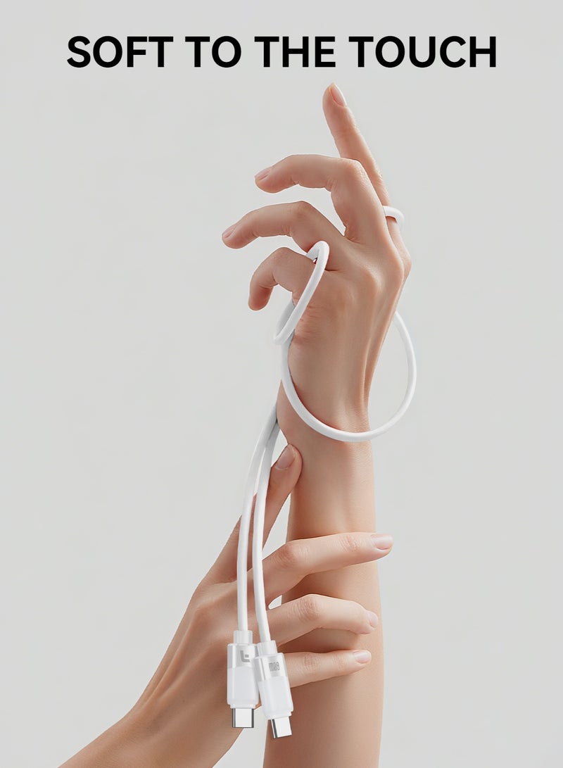 FOOMEE USB C to USB C Data Cable, 1.2M Soft Skin-friendly Silicone Material,60W Max Output, Data Transfer Speed 480Mbps, Suitable for iPhone 16/16pro/plus/promax/ Galaxy, Airpods, iPad Pro, Tablets, etc. - Image 3