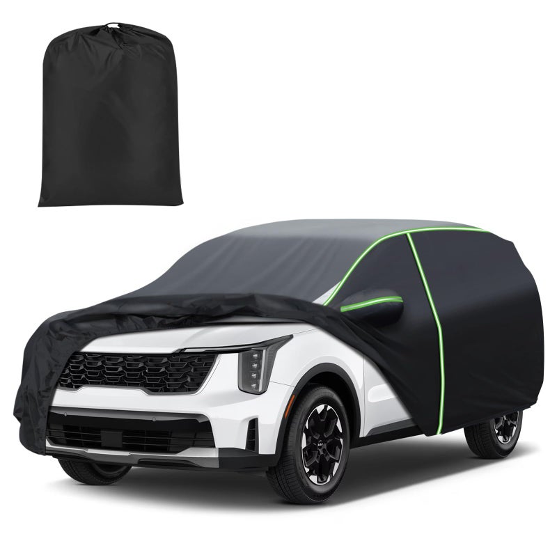 Mixsuper Liner Car Cover for Kia Sorento 20032026 7 Layers Full Car Cover All Weather Car Covers for Sorento Waterproof Outdoor Cover with Zipper Door Reflective Strips
