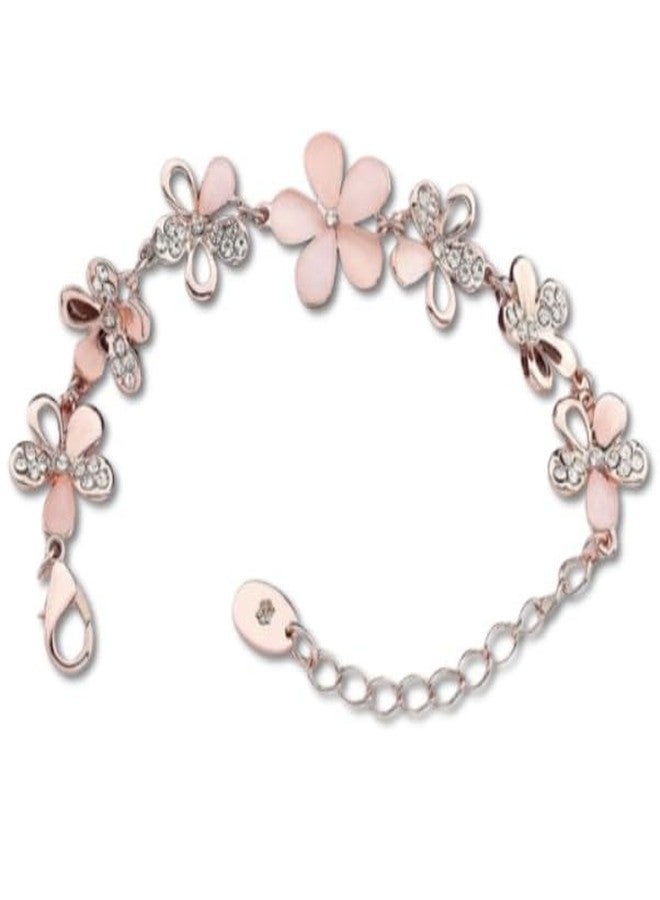 SUPER SOFTENER Elegant and Cute Floral Rhinestone Women's Bracelet, Adjustable Sweet Fresh Style Flower Charm Jewelry, Ladies' Fashion Accessory - Image 1