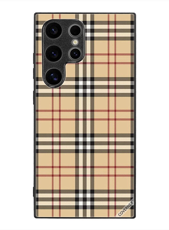 Covernex غطاء حماية لجهاز سامسونج جالكسي S24 ألترا بنمط خطوط على قماش - Image 1