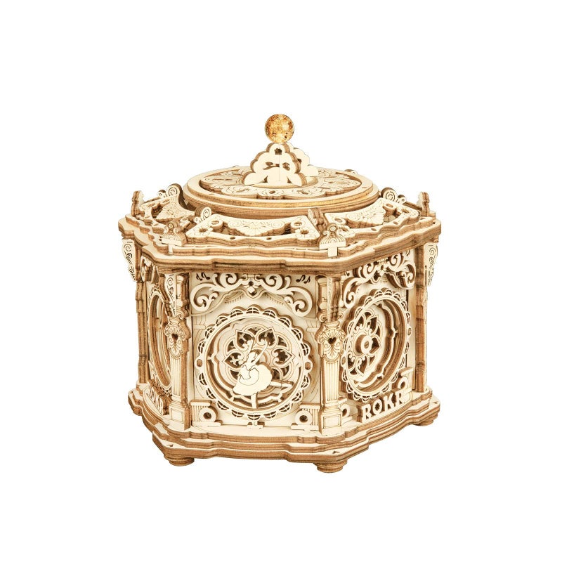 ROKR 3D Wooden Puzzles Music Box Secret Garden  Model Kits for Adults Spinning Musical Jewelry Box Vintage Keepsakes Storage Gifts for TeensWomanMan - Image 2