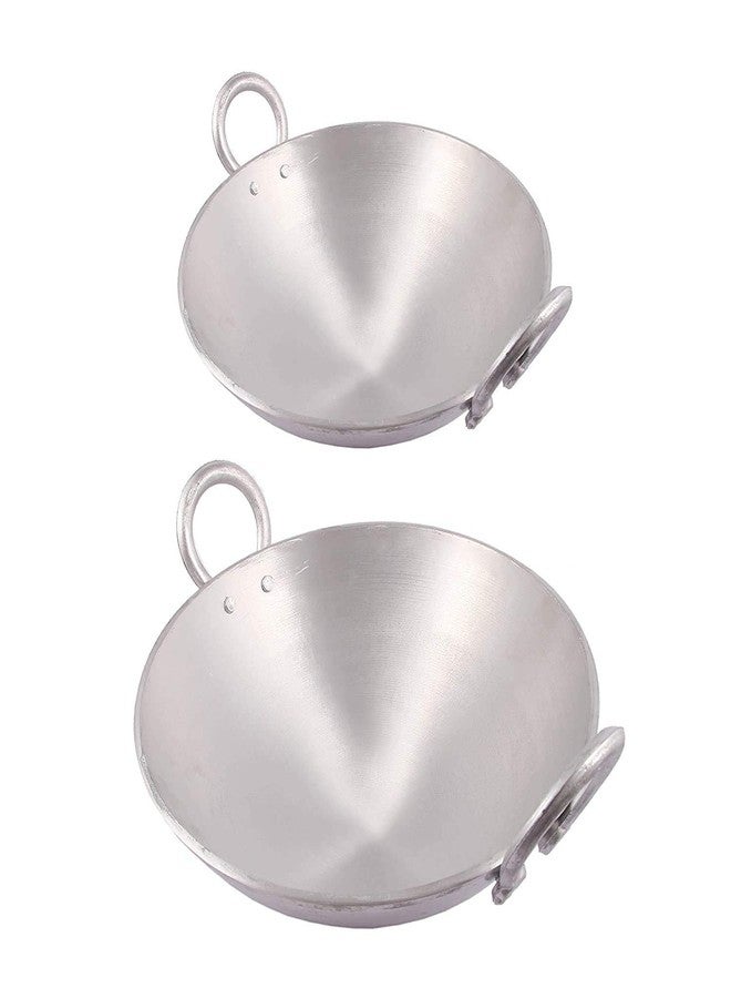 Ateer Deep Frying Aluminium Kadai Vessel with Handle for Cooking - Image 1