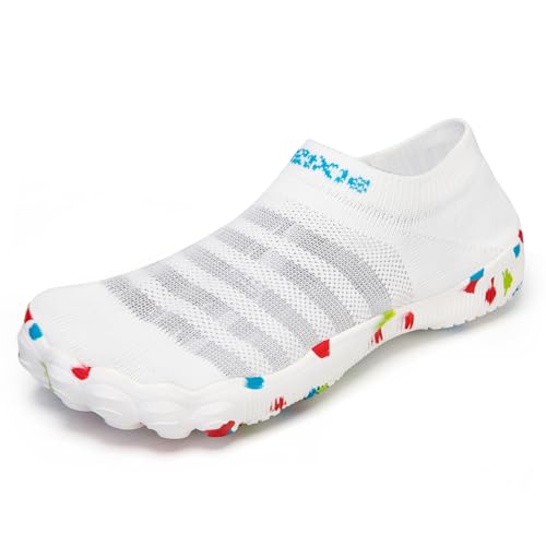 TRAILBLITZ Water Shoes Women Barefoot Athletic Workout Gym Footwear Beach Swim Sneakers Quick Drying Boat Aqua Shoes for Water Sport Diving Sailing Travel Fishing (8 Women, White) - Image 1
