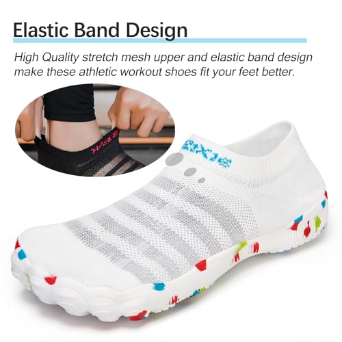 TRAILBLITZ Water Shoes Women Barefoot Athletic Workout Gym Footwear Beach Swim Sneakers Quick Drying Boat Aqua Shoes for Water Sport Diving Sailing Travel Fishing (8 Women, White) - Image 5