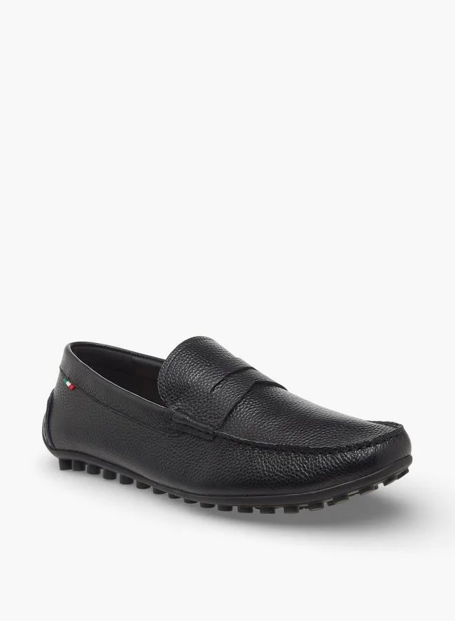 Renzo Ruganni Men Textured Leather Loafers
