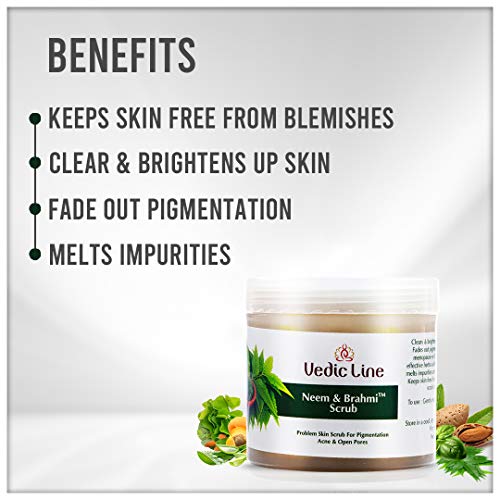Vedic Line Vedicline Neem & Brahmi Face Scrub Reduce Dead skin, Acne and Open Pores With Almond Oil, Tulsi, Aloe Vera For Skin Purification,100ml - Image 4