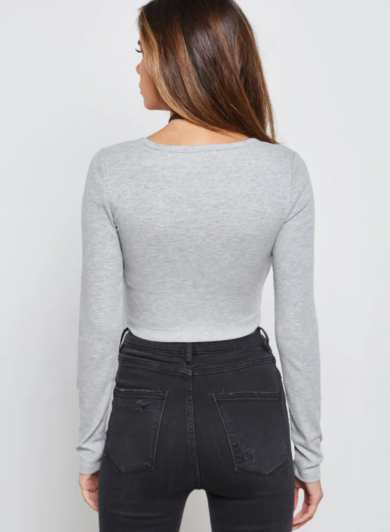 FOREVER 21 Button Down Crop Top