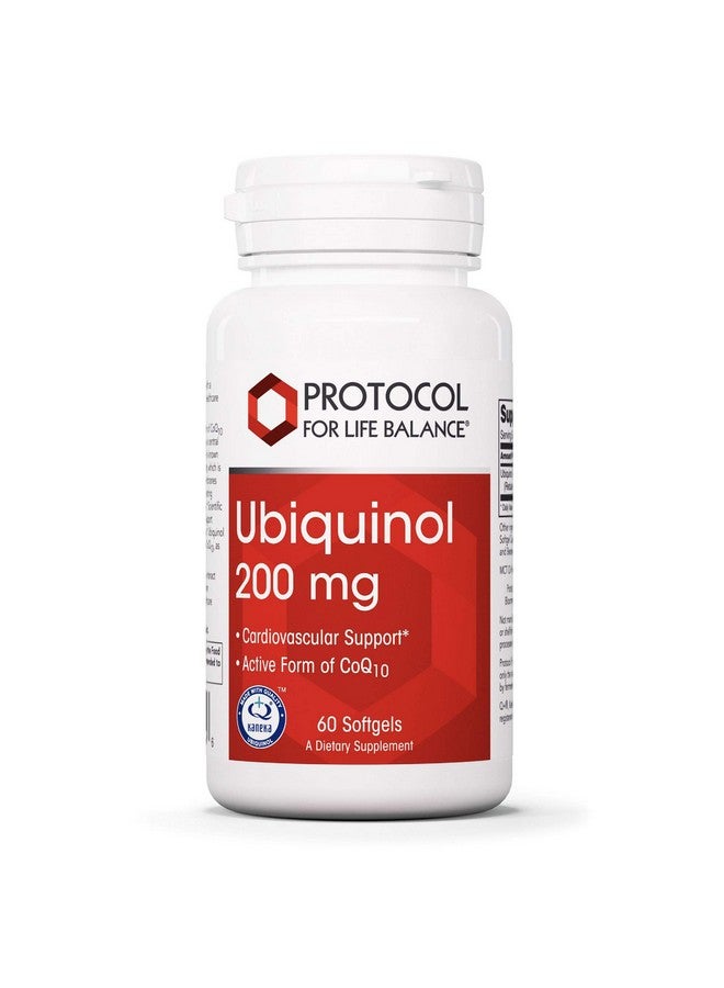PROTOCOL FOR LIFE BALANCE Ubiquinol 200mg - Bioavailable CoQ10 Softgels - Heart Health Support - Oxidative Stress Quencher - Soy Free & Dairy Free - 60 Softgels - Image 1