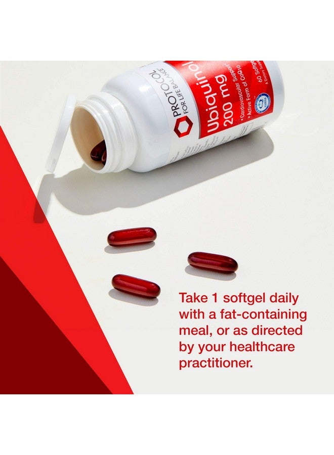 PROTOCOL FOR LIFE BALANCE Ubiquinol 200mg - Bioavailable CoQ10 Softgels - Heart Health Support - Oxidative Stress Quencher - Soy Free & Dairy Free - 60 Softgels - Image 4