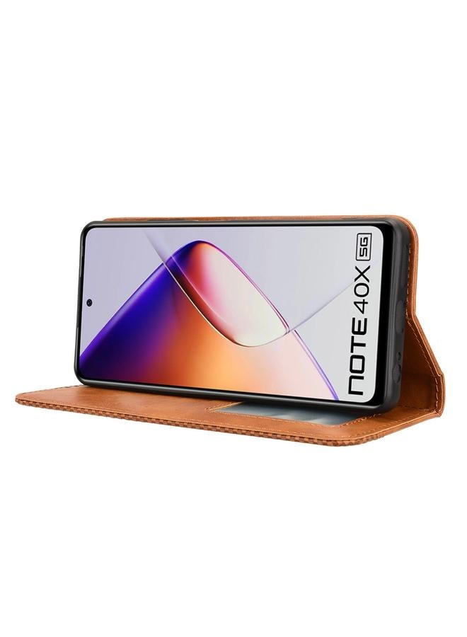 Zaboon Case For Infinix Note 40X 5G X6838 Magnetic Buckle Retro Texture Leather Phone Case - Image 5