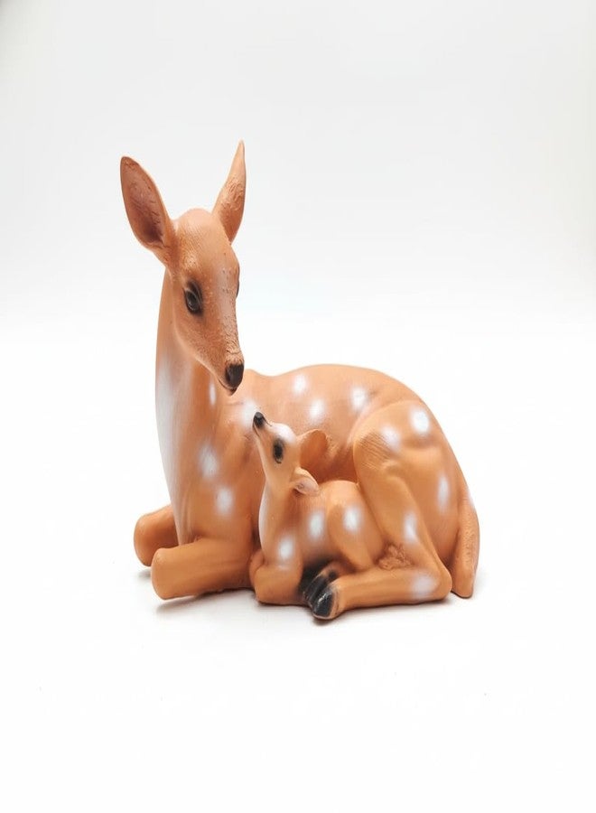 Ramashram Cute Deer with Fawn Figurine - 4 Inch Length x 2.5 Inch Height - Handcrafted Mother & Baby Deer Showpiece for Home Décor, Tabletop & Gift Purpose”- Resin - Image 4