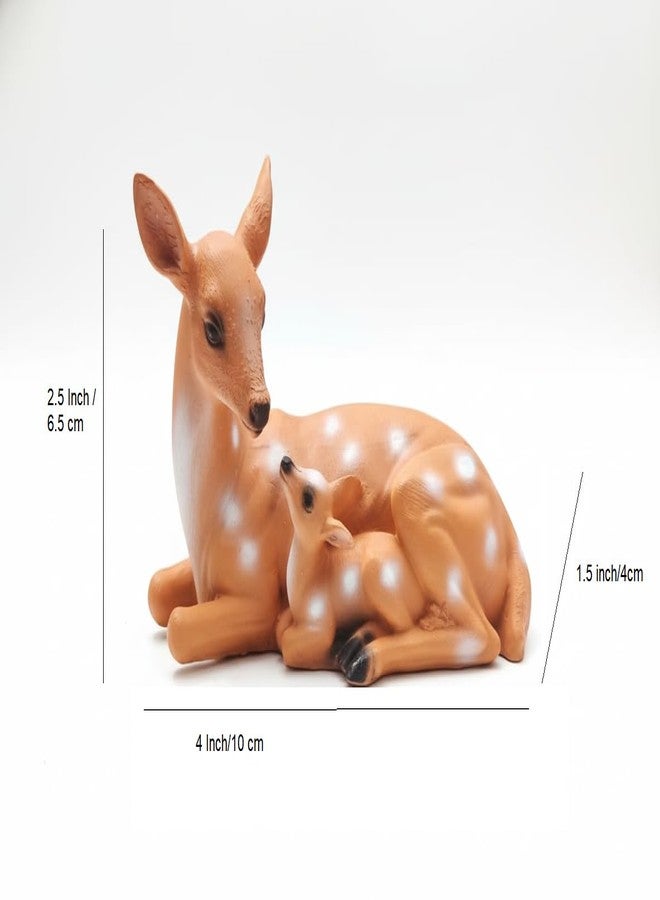 Ramashram Cute Deer with Fawn Figurine - 4 Inch Length x 2.5 Inch Height - Handcrafted Mother & Baby Deer Showpiece for Home Décor, Tabletop & Gift Purpose”- Resin - Image 3
