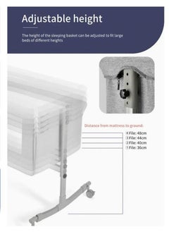 Arabest Grey 3 in 1 Baby Folding Crib Portable Cosleeping Bed With Adjustable Bedside And Sleeper 6 9 Months  - Image 3