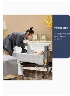Arabest Grey 3 in 1 Baby Folding Crib Portable Cosleeping Bed With Adjustable Bedside And Sleeper 6 9 Months  - Image 4