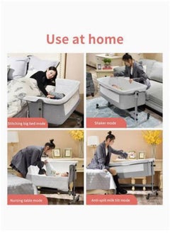 Arabest Grey 3 in 1 Baby Folding Crib Portable Cosleeping Bed With Adjustable Bedside And Sleeper 6 9 Months  - Image 5