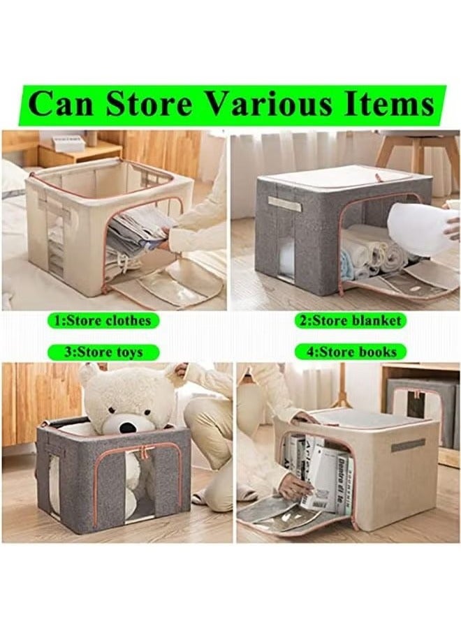 Beauenty 3Pack Clothes Storage Bag Foldable Closet Organizers Storage Containers,Large Storage Bins for Comforters, Blankets, Bedding,Toys, Books, Foldable with Sturdy Zipper,Clear Window - Image 4