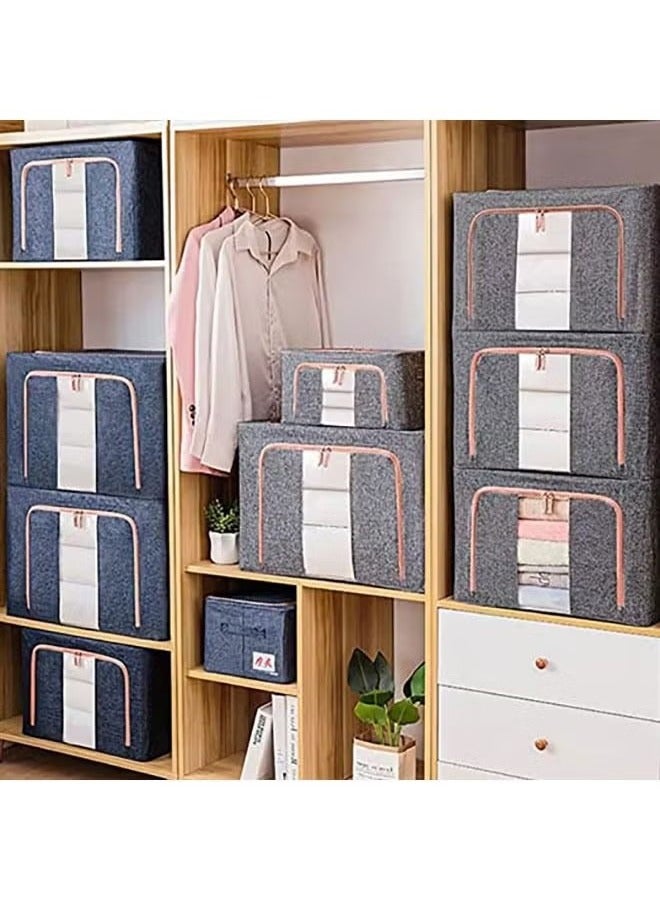 Beauenty 3Pack Clothes Storage Bag Foldable Closet Organizers Storage Containers,Large Storage Bins for Comforters, Blankets, Bedding,Toys, Books, Foldable with Sturdy Zipper,Clear Window - Image 5