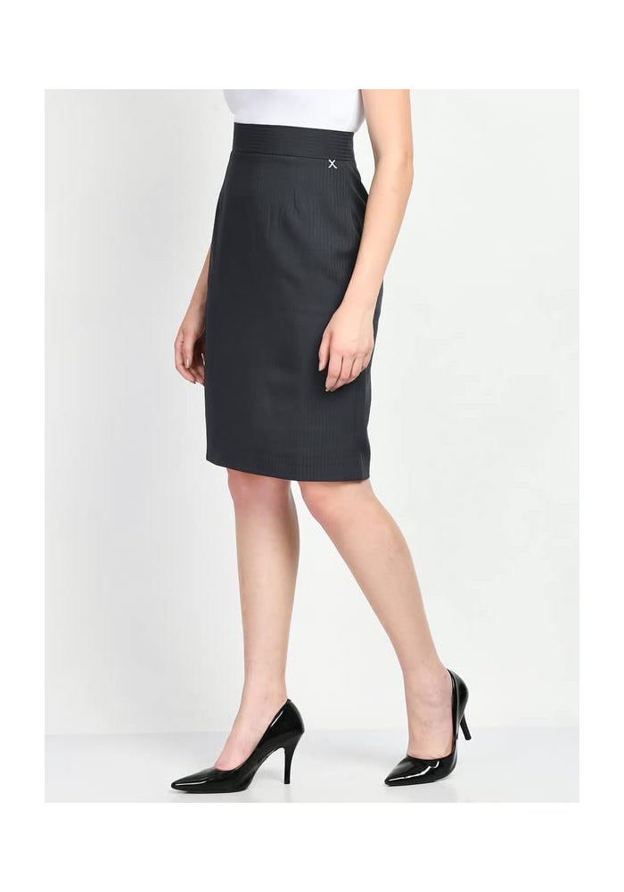 Exude Navy Blue Pencil Skirt for Women - Image 2