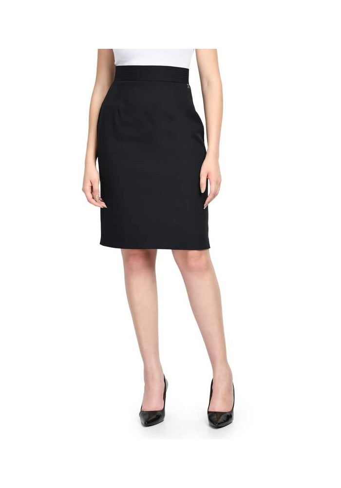 Exude Navy Blue Pencil Skirt for Women - Image 1