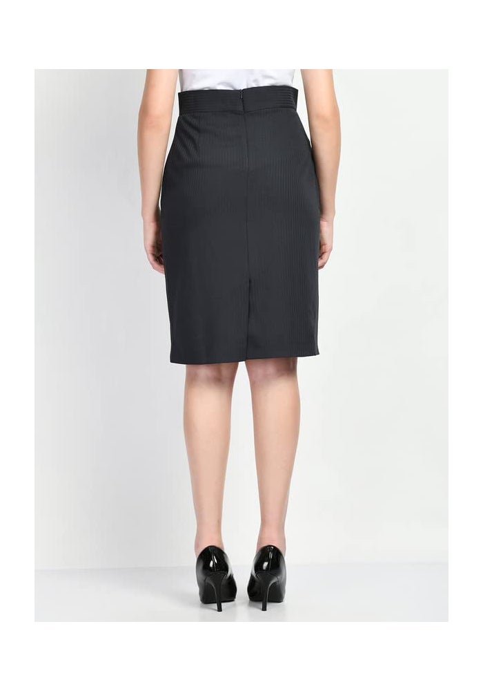 Exude Navy Blue Pencil Skirt for Women - Image 5