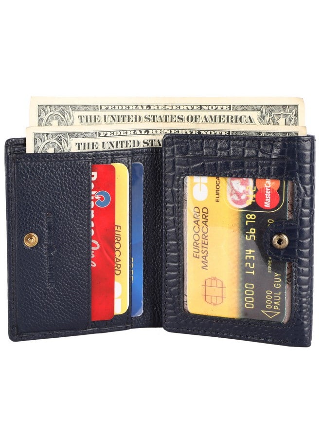HAMMONDS FLYCATCHER HAMMONDS FLYCATCHER Genuine Leather Wallet for Men, RFID Protected Leather Purse for Men, Money Purse for Men, Tri-Fold Wallet, 5 Card Slots, 2 ID Slots, Hidden Pockets, Metal Snap Button, Croc Blue  - Image 4