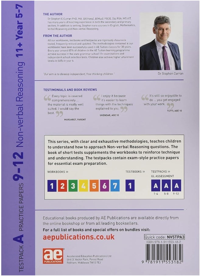 11+ Non-verbal Reasoning Year 5-7 Testpack A Papers 9-12: GL Assessment Style Practice Papers