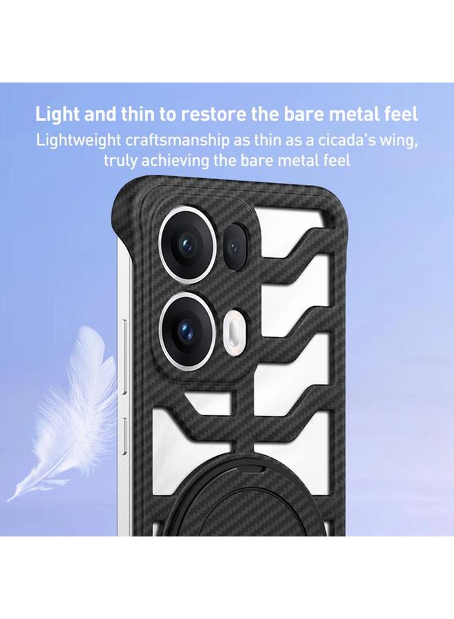 S-TOP Case For OPPO Reno13 Global Hollow Carbon Fiber Rotating Bracket MagSafe Phone Case - Image 3