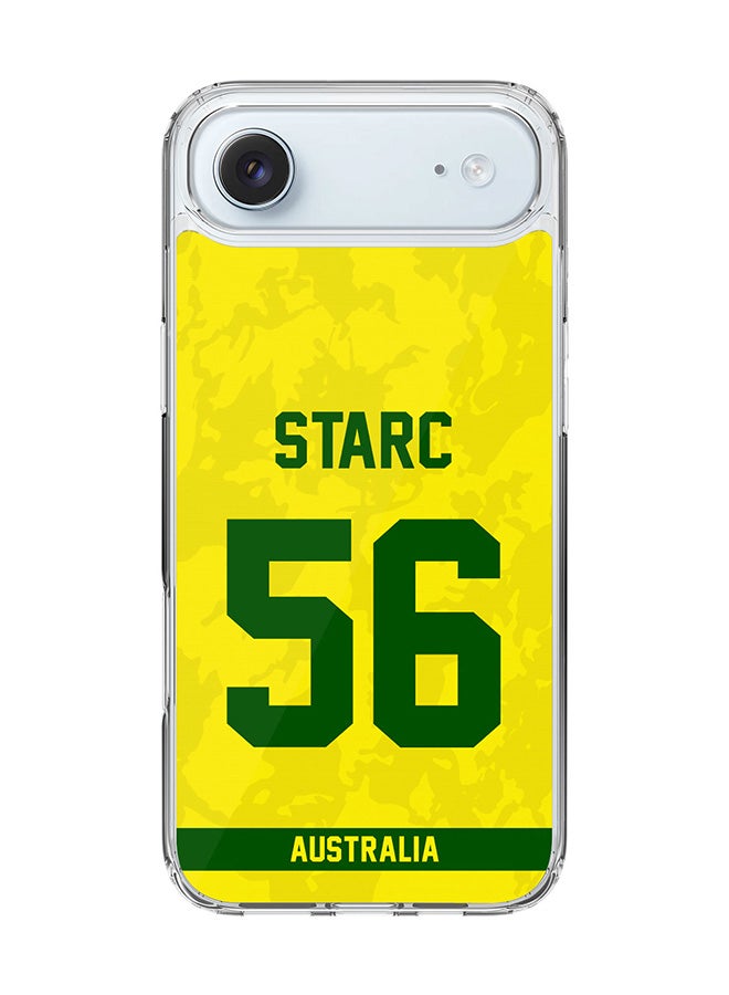 Stylizedd Classic Clear MagSafe Case for iPhone 17 Air , Hybrid Soft Case Flexible Edges Anti Drop TPU PC Gel Thin Transparent Cover [ Designed for iPhone 17 Air ] - Team Australia Mitchell Starc, Jersey No 56
