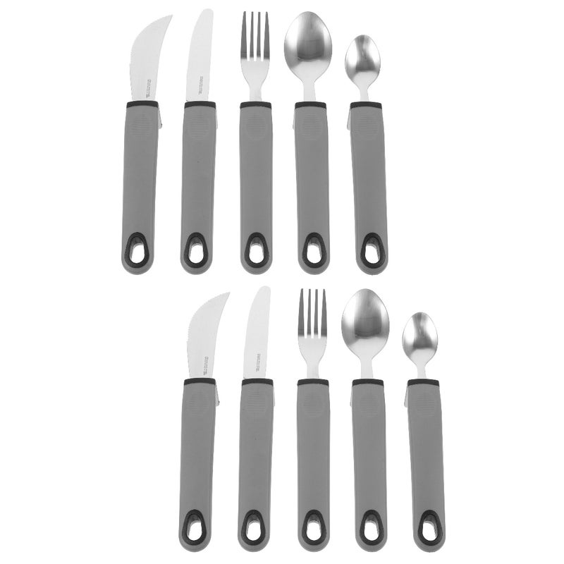 10 pcs Utensils Stainless Steel Silverware Set Weighted Knives Fork and Spoons - Image 1