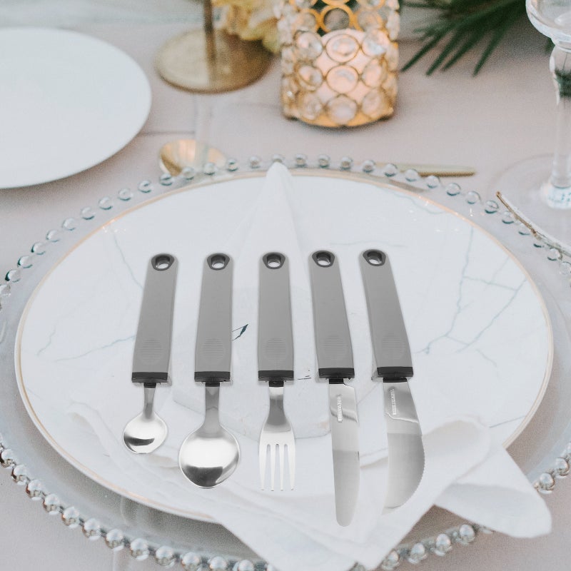 10 pcs Utensils Stainless Steel Silverware Set Weighted Knives Fork and Spoons - Image 4