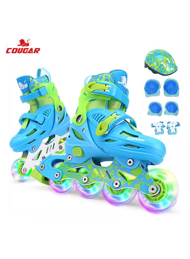 كوجار Cougar Adjustable Inline Skates مجموعة أطفال، Roller Skates Mzs885 أزرق الحجم S - Image 2